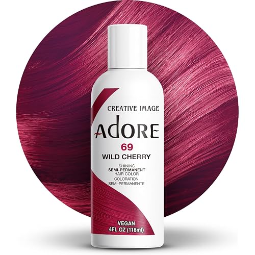 Adore Semi Permanent Hair Color (069 Wild Cherry) | Vegan & Cruelty-Free Red Hair Dye | No Ammonia, No Peroxide, No Alcohol | 4 Fl Oz