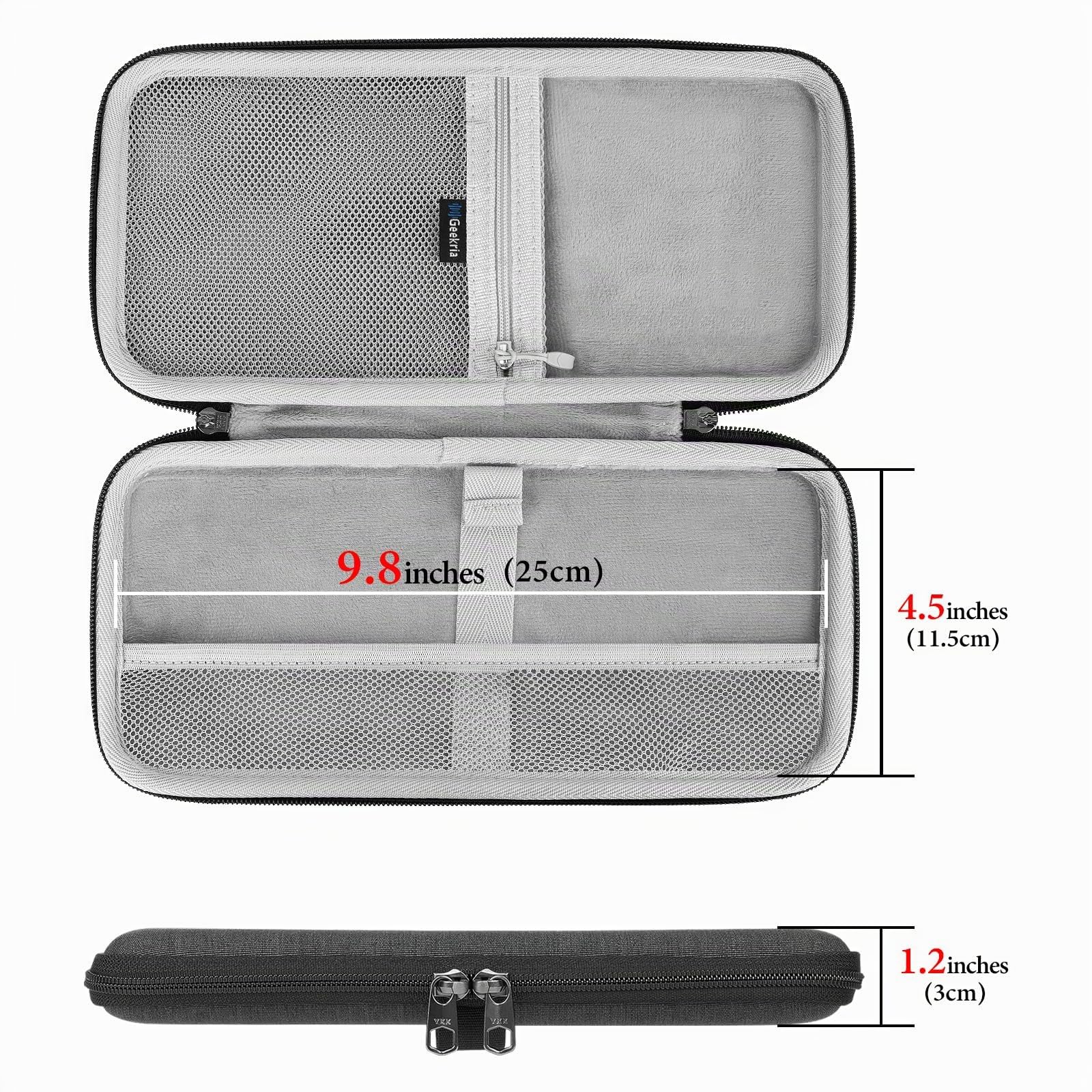 Housse de Transport pour Clavier Geekria, Compatible avec la Housse de Voyage Rigide de Protection Logitech Keys-to-GO 2 (Gris foncé)