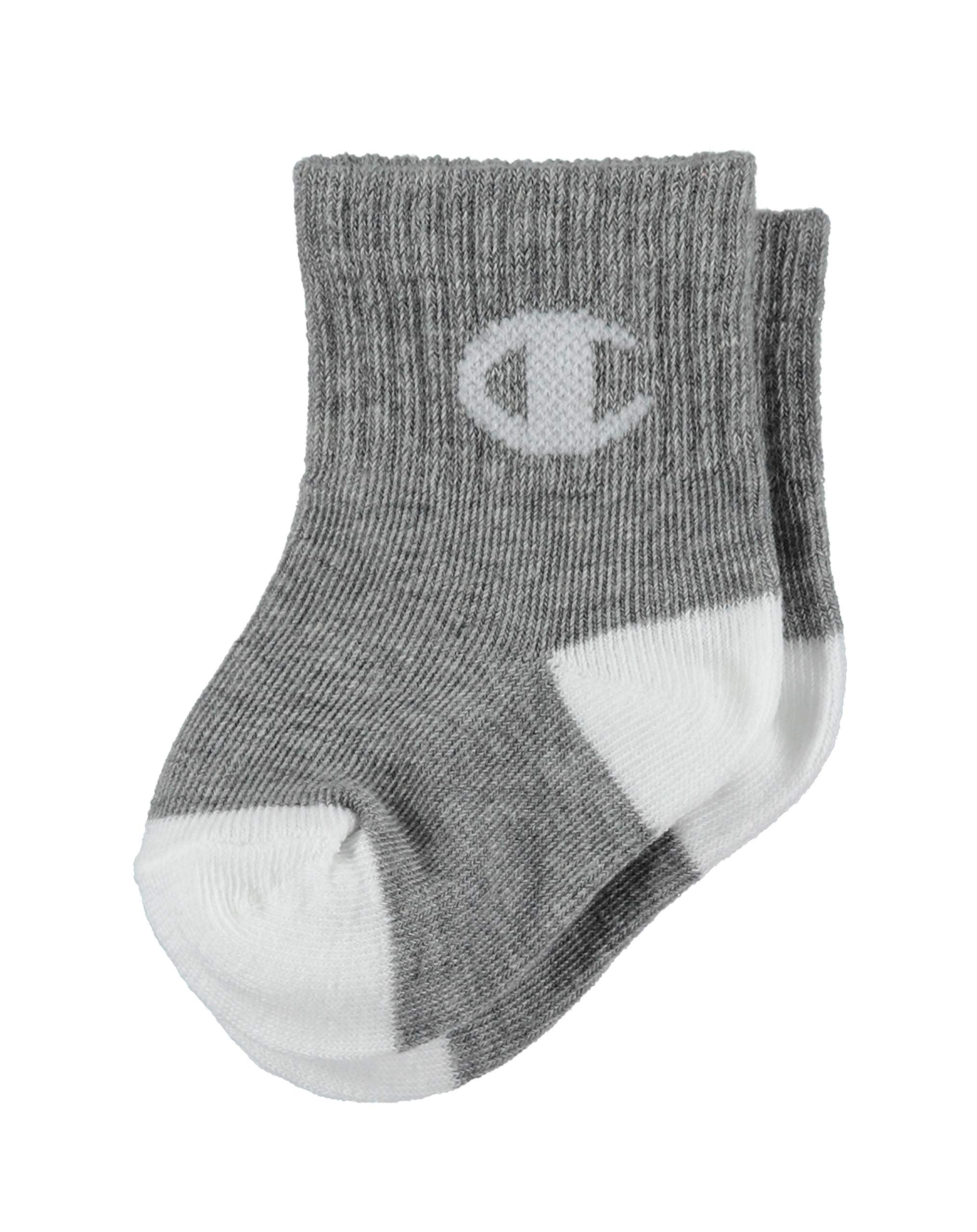 Champion Unisex Kid's Toddler Brand Infant Quarter Socks, Paper Orchid, 6-12