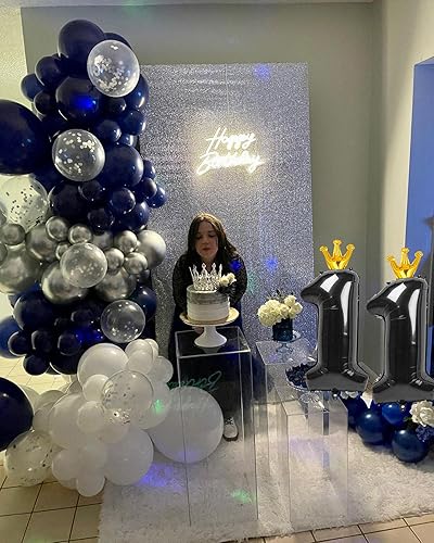 Miniatura 2 de Globo negro con número 11 de 40 pulgadas, globo con número 11, decoraciones negras para el cumpleaños número 11, proveedores de fiesta para niños y