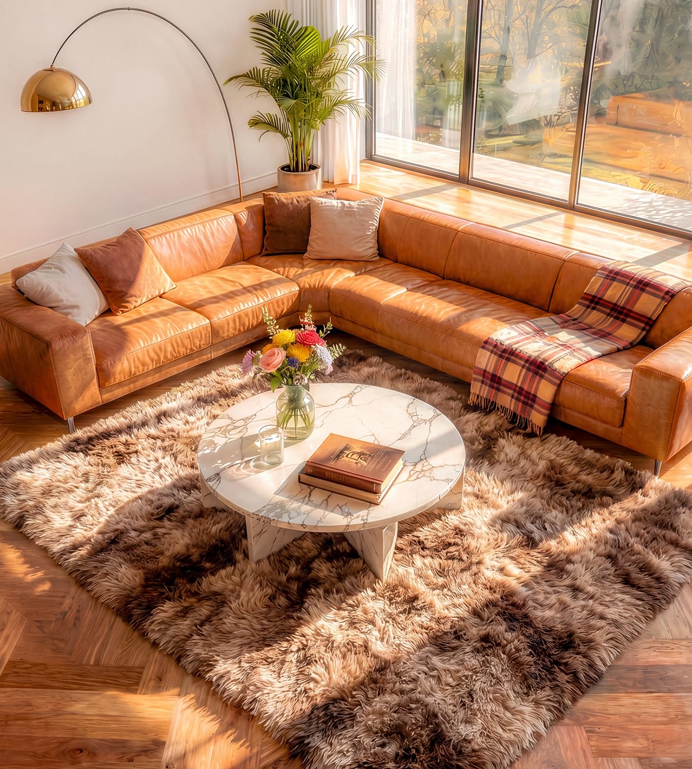 ROHATIM Hochflor Teppich Wohnzimmer Super weich Shaggy Teppich Flauschiger,Soft Area Rug Schlafzimmer Teppiche Super weich Fluffy Kindermatte