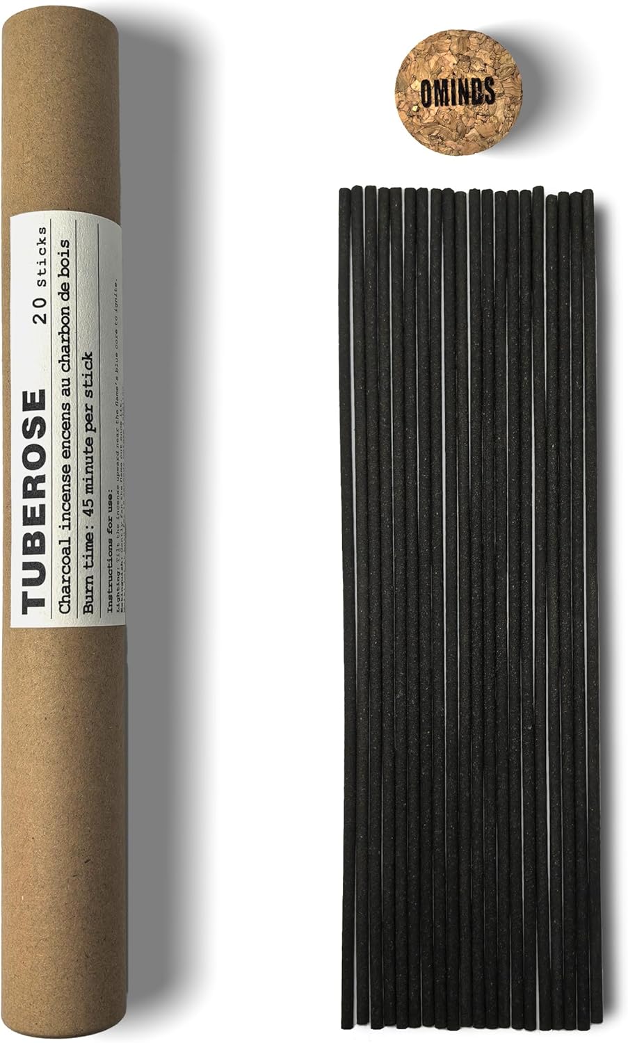 Tuberose Incense Sticks,Natural Aromatherapy Low Smoke-Clean-Burning-8.3 Inch-1 Hour Burn Time-Yoga-Meditation,20 Sticks