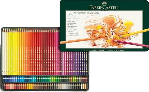 Faber-Castell Polychromos Boya Kalemi 120’li, Yüksek Pigmentli, Kalıcı ve Canlı Renkler, Suya Dayanıklı, Kırılmaya Dirençli