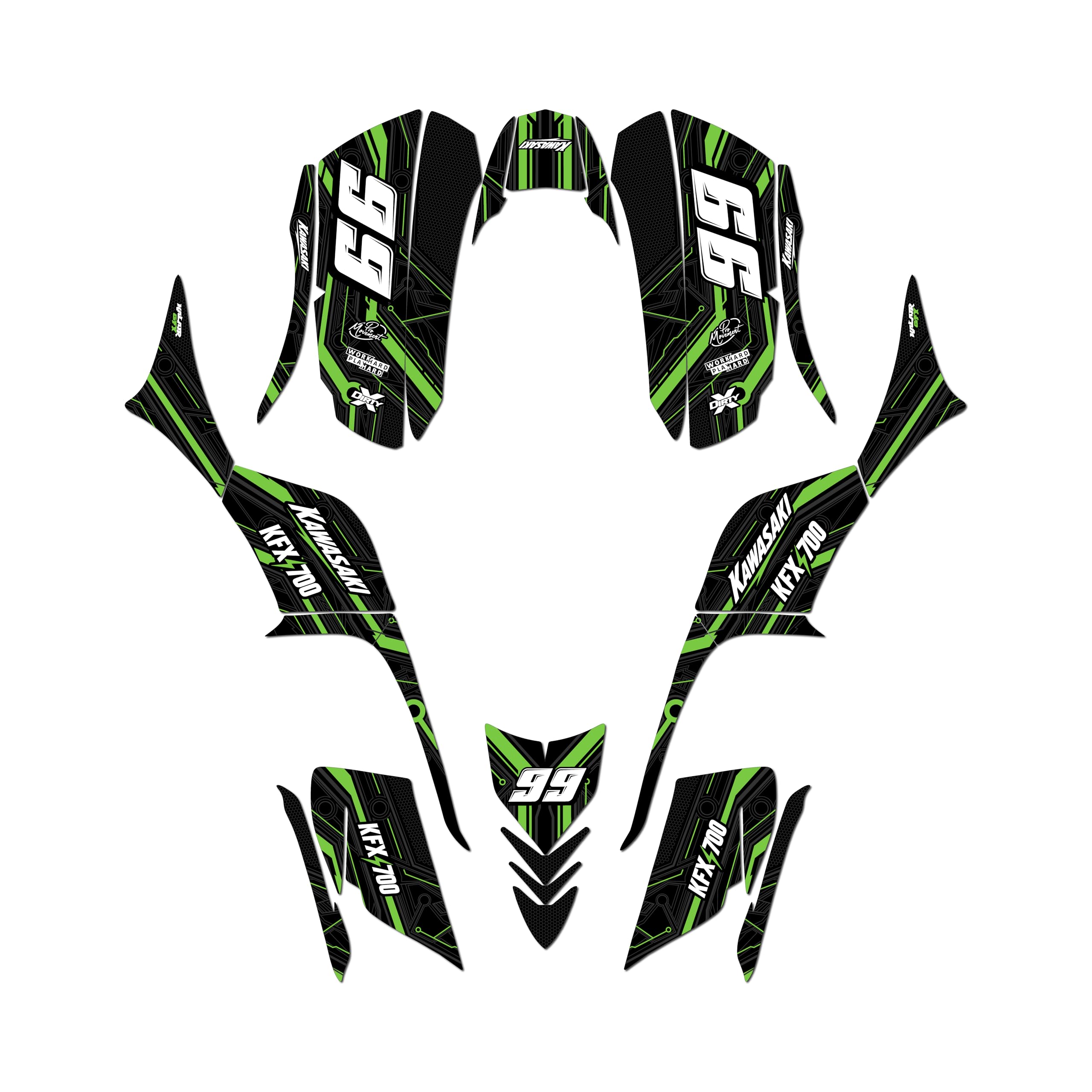 絵画 flk046260 Amazon.com: Kalair GFX Graphics Kit for Kawasaki KFX700 (2004-2009