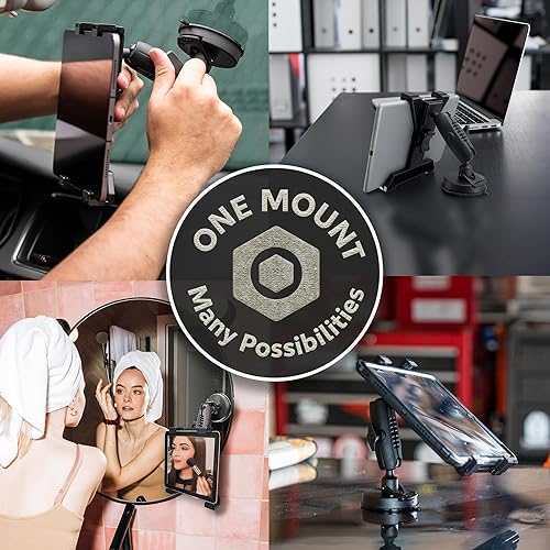 Miniatura 5 de iBOLT TabDock BizMount - Soporte resistente para tablet con base de ventosa, soporte universal de 7 a 10 pulgadas para camiones, furgonetas, SUV,