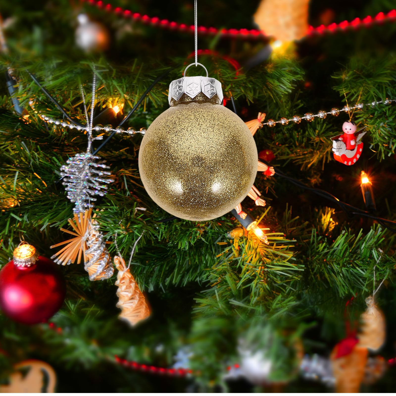Toyvian 90 Pièces Boules de Noël Suspendues pour Sapin, Décoration