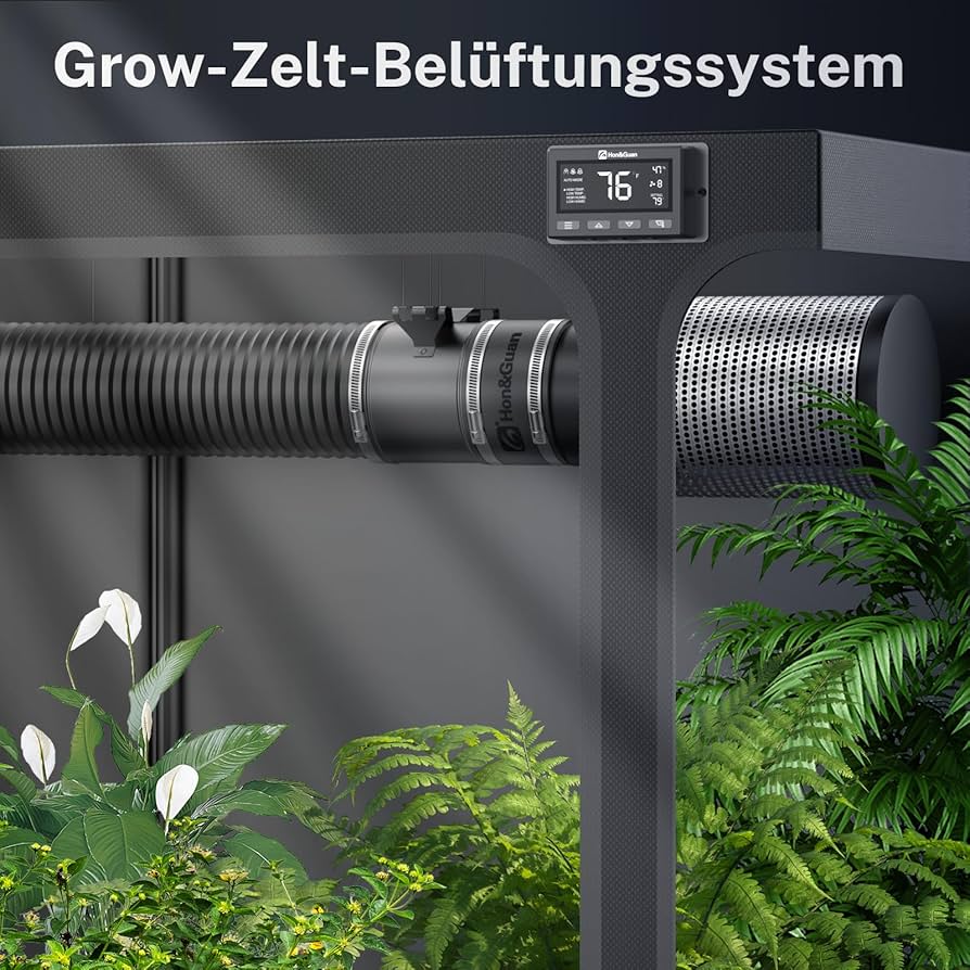 Ventilatore Tubolare EC Hon&Guan 200mm - Con Controllo Temperatura E Umidità, Portata 1411 M³/h Per Coltivazione - Foto 8