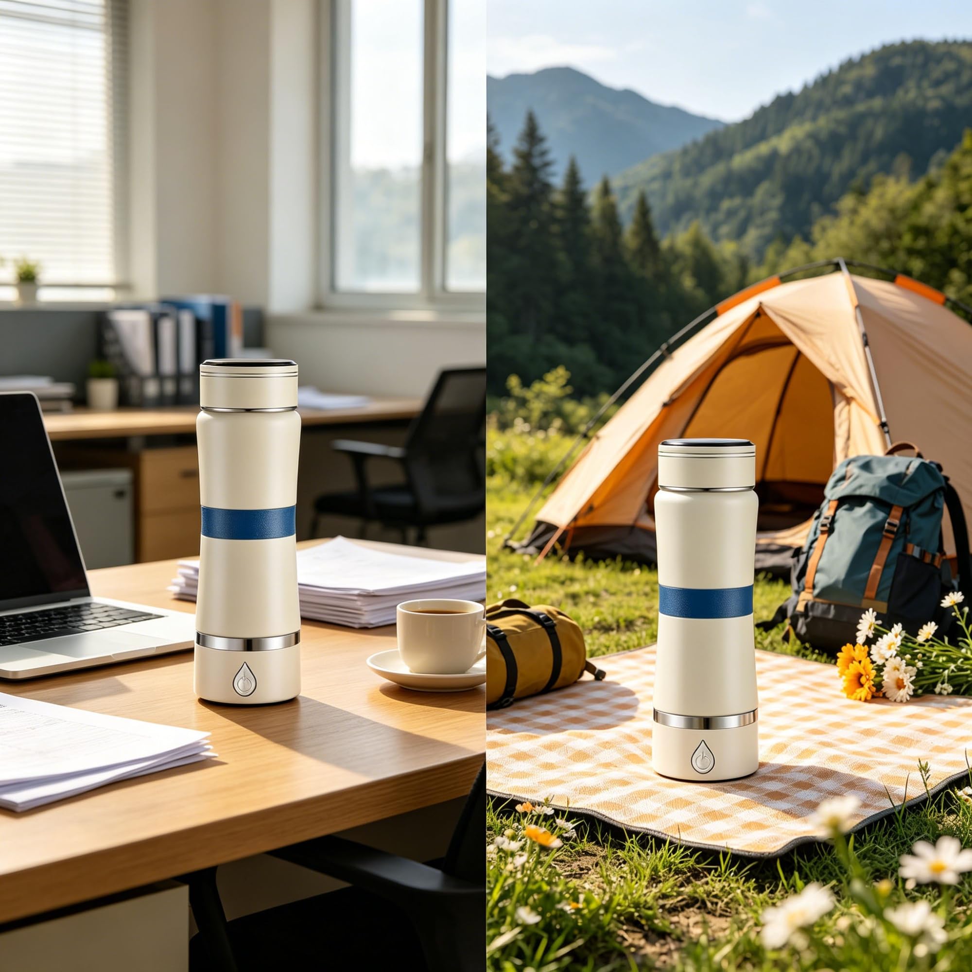3 w 1 Tragbarer 360ML Generator Wasserstoffwasserflasche jonizator Mit Platin-Titan-Elektroliza, 3 min. Schnellelektrolyse 1300-1800PPB Für Effiziente Nutzung Zu Hause, Büro Und Reisen