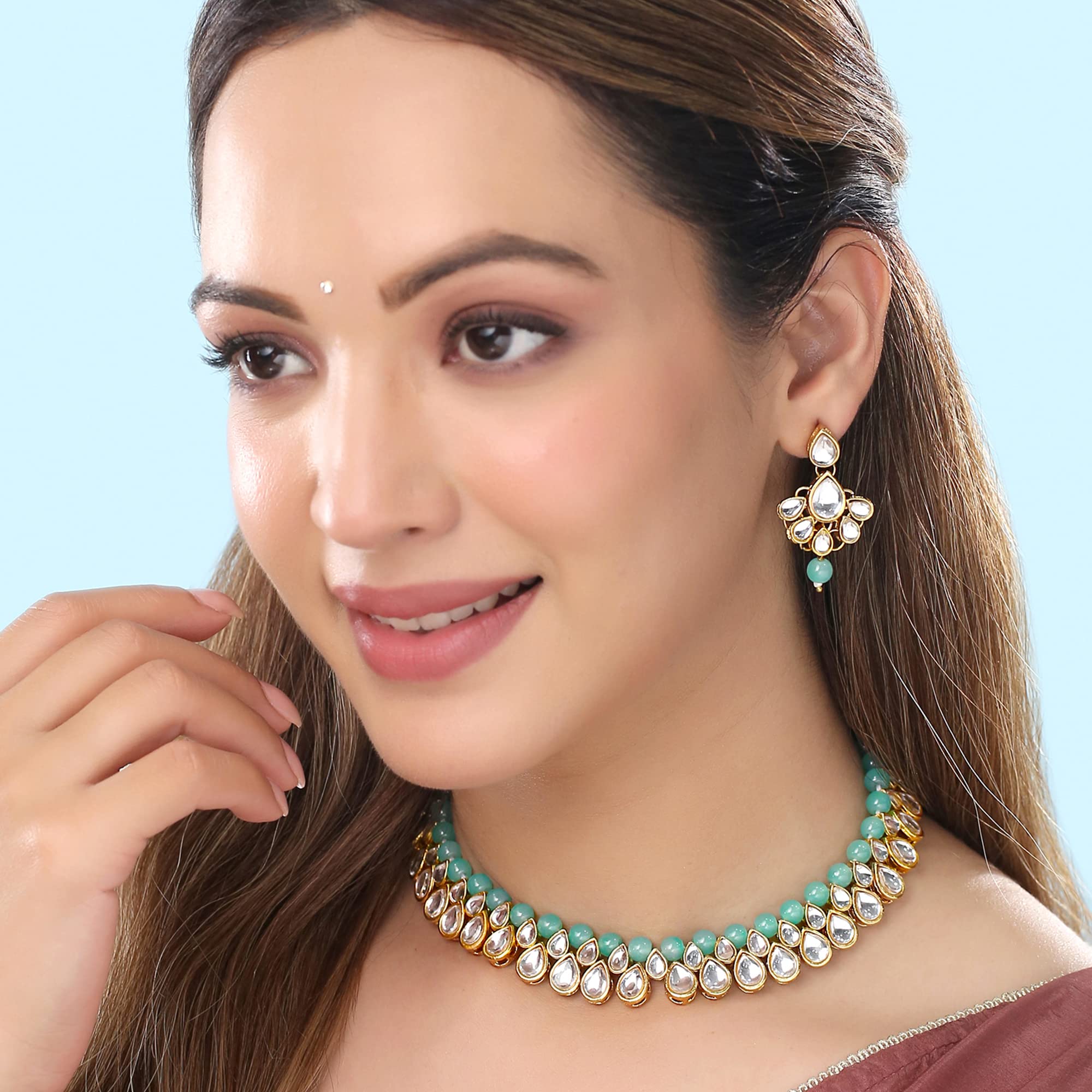 Women's Traditional Beads Choker Necklace Set, Birthday Gift