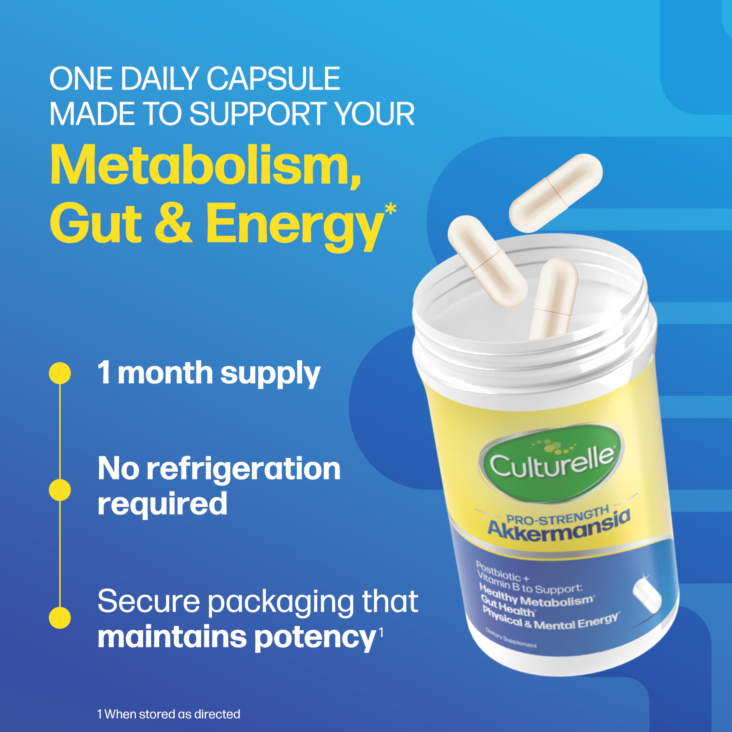 Culturelle® Pro-Strength Akkermansia Probiotic – Supports Healthy Metabolism & Gut Lining*, Clinically-Backed Akkermansia Muciniphila with B Vitamins, 30 Once Daily Vegetarian Capsules — Amazon image 7