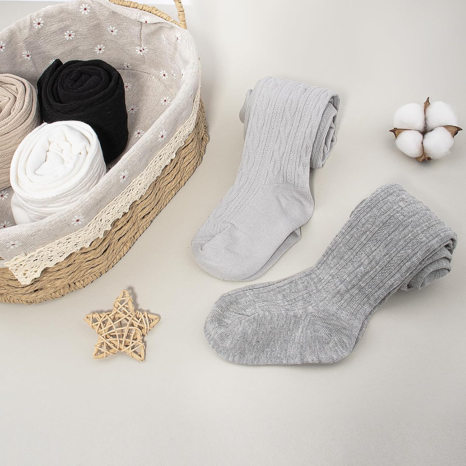 5 Pack Baby Girl Cable Knit Tights Toddler Basic Footed Leggings Soft Cotton Pantyhose Stocking Pants for 3-7T - Image 7