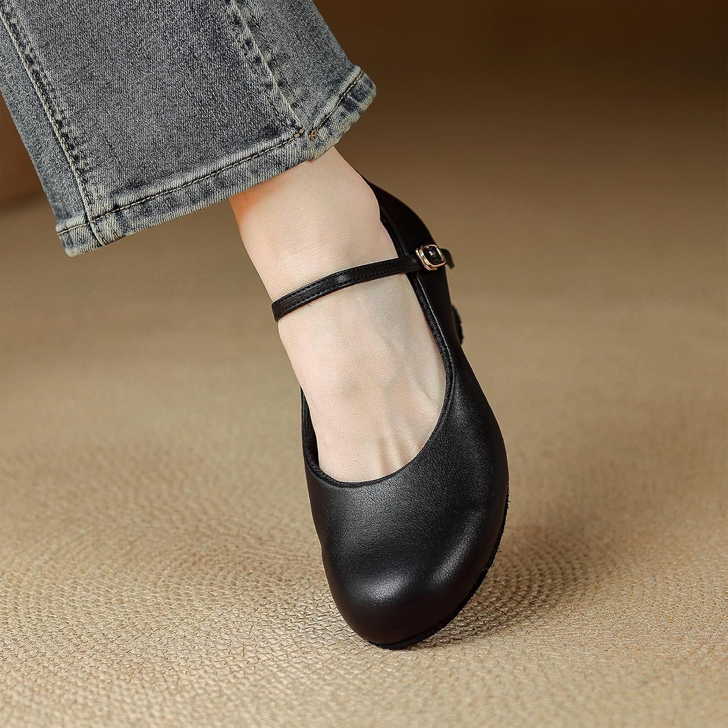 Character Shoes for Women 1.5/2in Black Dance Heels Suitable for Banquets Teaching Practice Professional Performance Commuting Prom Wedding Shoes