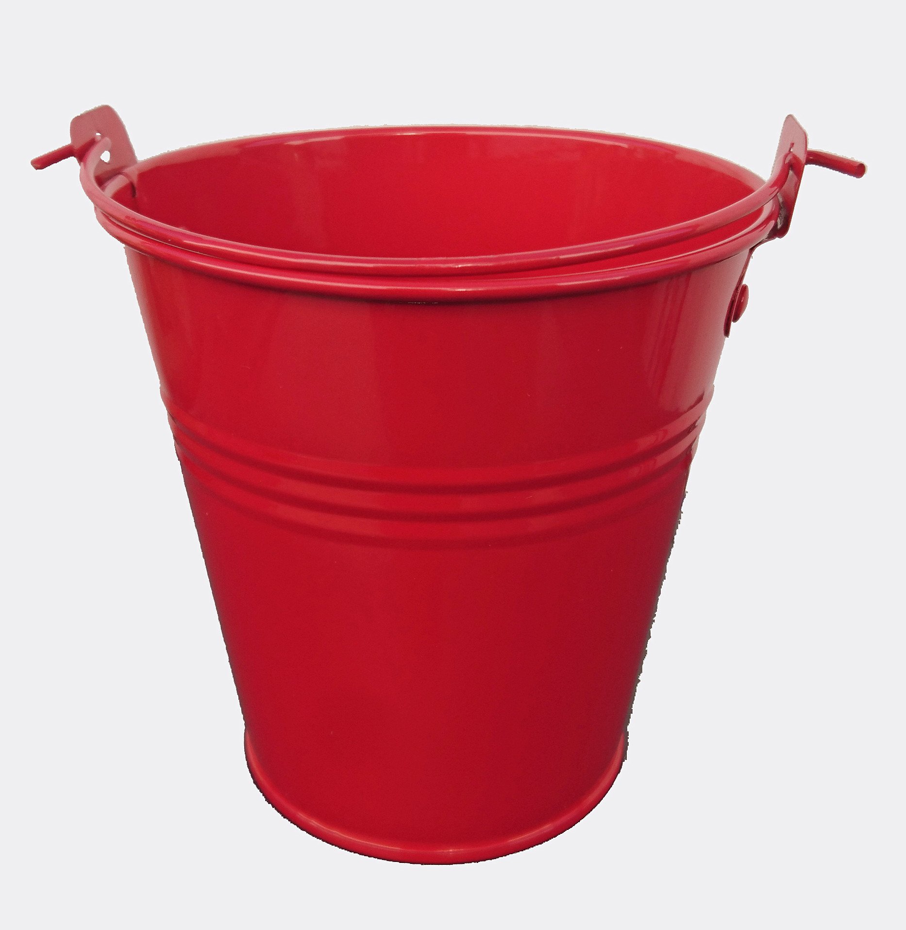 Spring life 11CM METAL TIN HERB FLOWER BUCKET POT PLANTER WEDDING FAVOURS SWEET TREE (red)