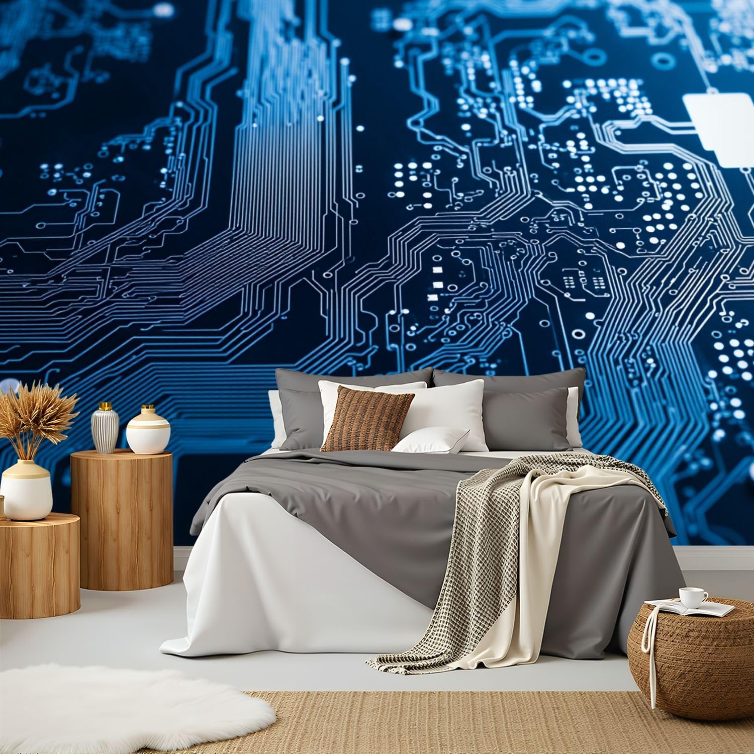 Wall Mural Computer s Pictures Peel and Stick Wallpaper Removable Self-Adhesive Wall Sticker Wall Decor for Bedroom Living Room Decor 100"x144"