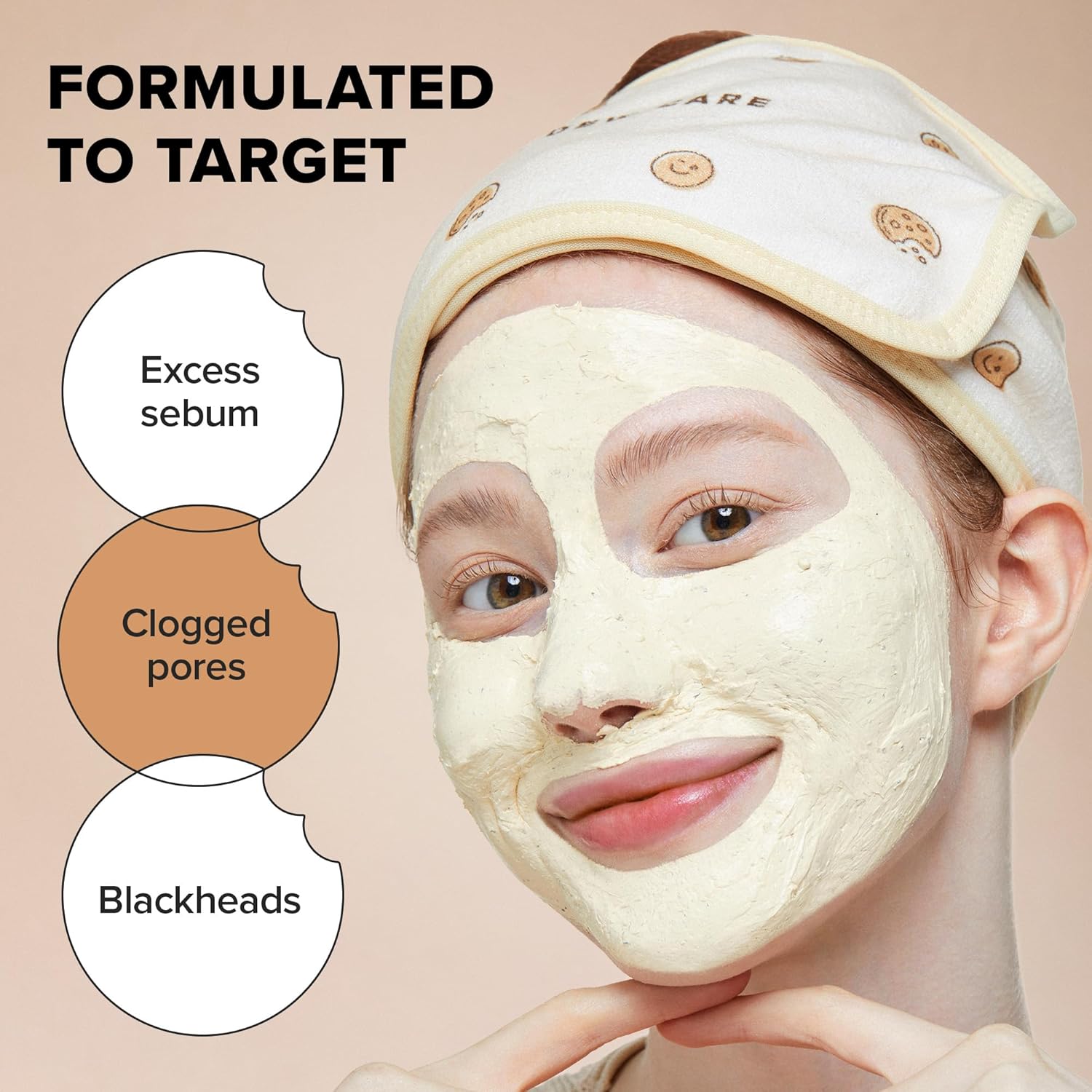 I DEW CARE Wash Off Face Mask Set - How Dough I Look | Headband, Skin Care Set for Girls & Teens, Hydrating & Soothing, Deep Cleansing, Hyaluronic Acid, Stocking Stuffers, Gifts For Women, 3.38 Oz