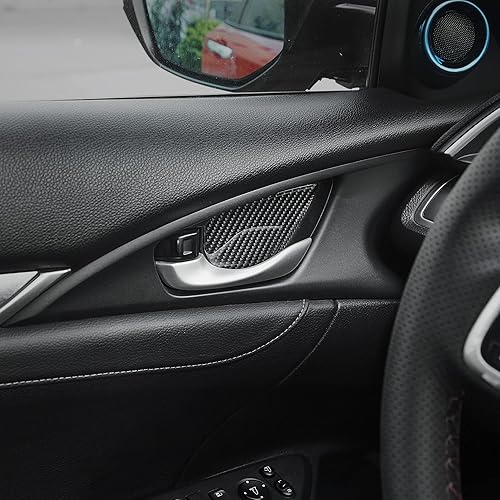 Miniatura 4 de TOMALL Calcomanía para manija de puerta interior de automóvil, compatible con Honda 10th Civic 2016-2021, 4 calcomanías interiores para puerta,