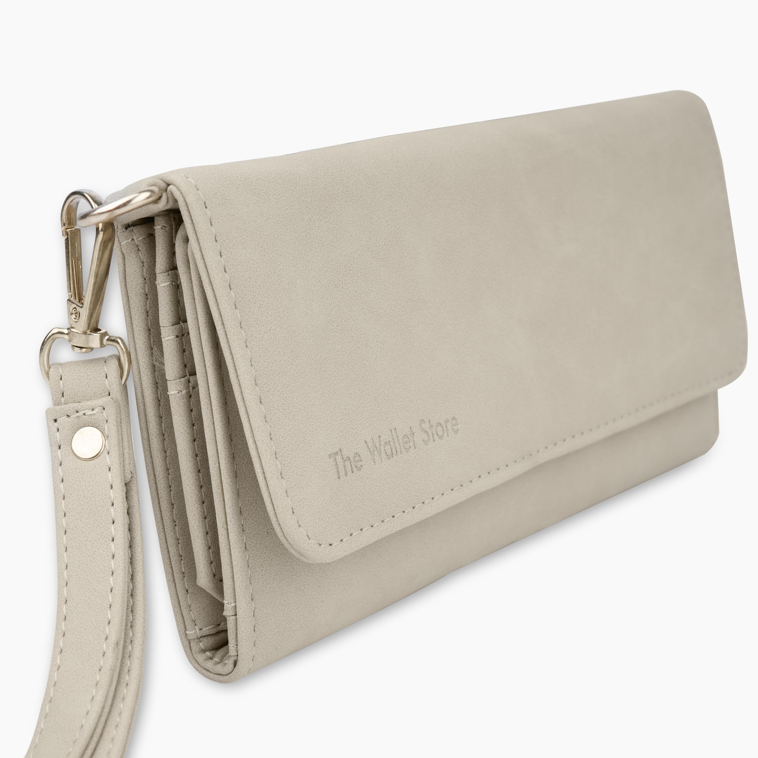 The Wallet Store Suede Leather Clutch For Women - Beige