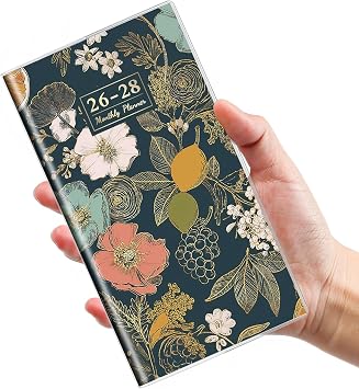 Pocket Calendar 2026-2028 for Purse, 2 Year Monthly Planner Pocket Size with Clear Protective Cover, Jul 2026-Jun 2028 Small Monthly Planner, 6.5" x 3.5" - Citrus Bloom