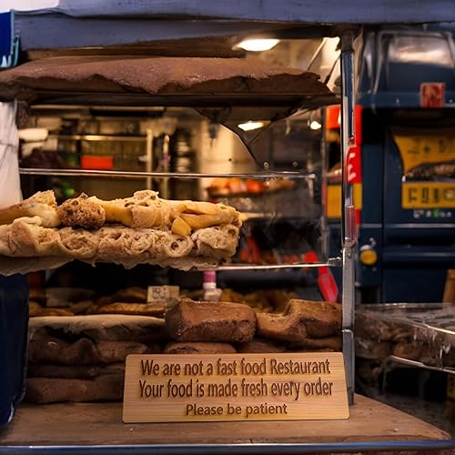 Miniatura 7 de Cartel - CEDAR - No somos una comida rápida Restaurante Tu comida se hace fresca cada pedido por favor sé paciente cartel 11x4in