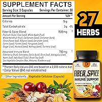 Vista 2 de Suplemento de fibra y especias 27 en 1, combinado con psyllium orgánico, manzana entera, saúco y más - Apoya el estado de ánimo, el cuerpo