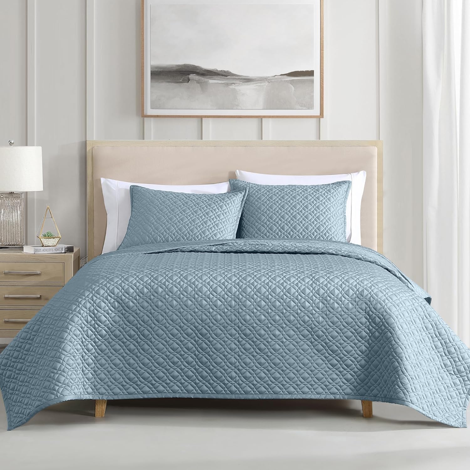 Riverbrook Home Noble Tencel Coverlet Set, King, White, 3 Piece Set