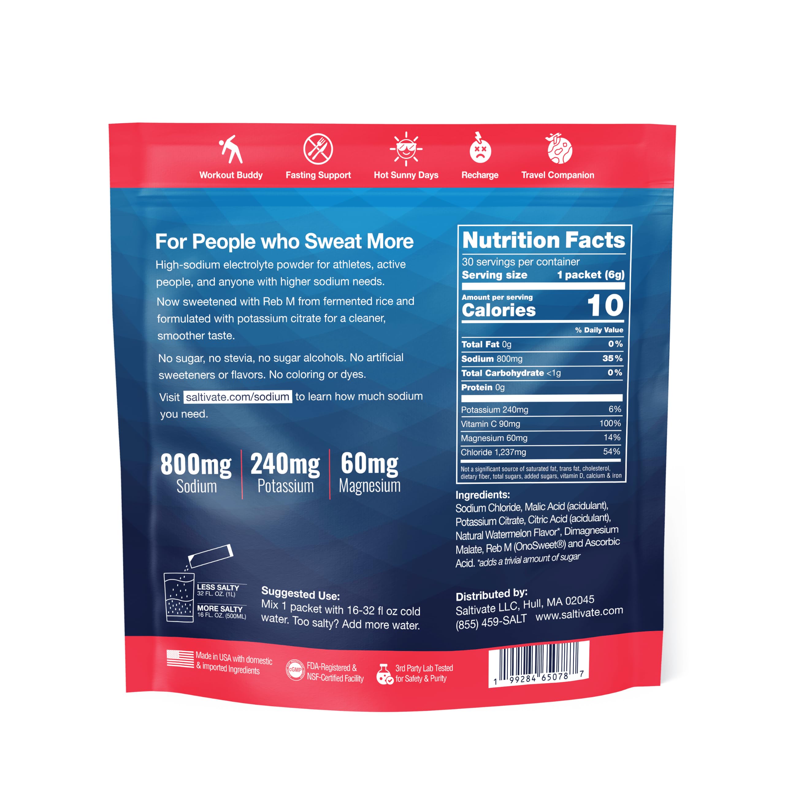 Electrolyte Packets, Watermelon, 800mg Sodium, 30 Sticks — Amazon image 2