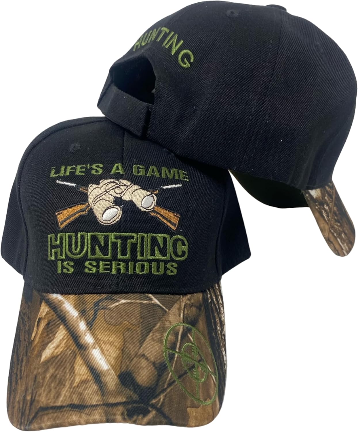 Embroidered Life's a Game Hunting is Serious Adjustable Baseball Cap