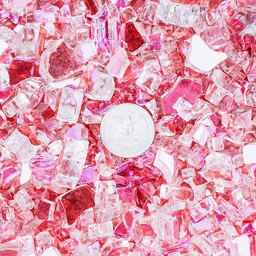 Miniatura 2 de Mr. Fireglass Vidrio de fuego de 10 libras, rocas de vidrio templado reflectante de 12 pulgada de alto brillo para chimenea, mesa de hoguera y