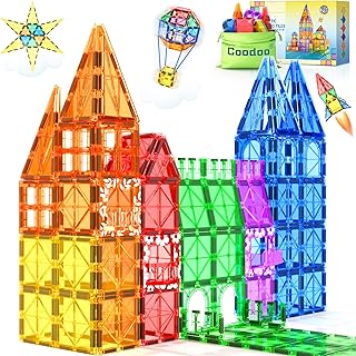 60 PCS Magnetic Building Tiles Kids Toys STEM Magnetic Blocks Sensory Toys Kids Games Magnet Building Toy for Boys and Girls Aged 3+, Kid Brain Development Preschool Kindergarten Toddler Toy