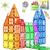 60 PCS Magnetic Building Tiles Kids Toys STEM Magnetic Blocks Sensory Toys Kids Games Magnet Building Toy for Boys and Girls Aged 3+, Kid Brain Development Preschool Kindergarten Toddler Toy