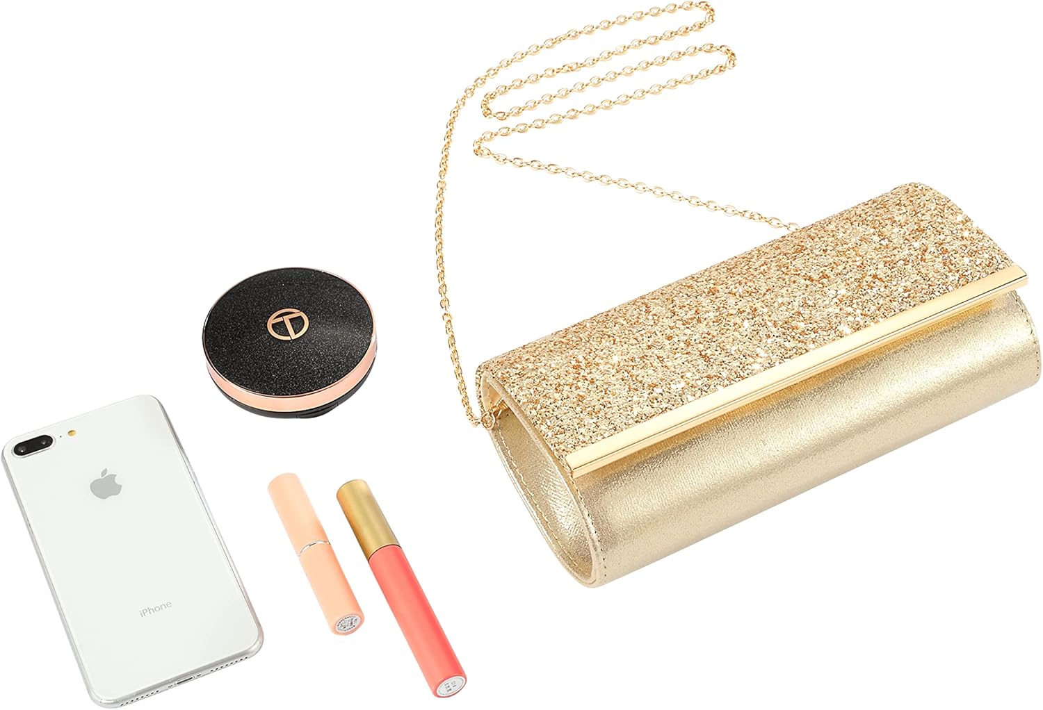 Women gold clutch Purses Formal Evening Bags Wedding Party Dressy Handbags Bridal Prom shoulder bag with chain