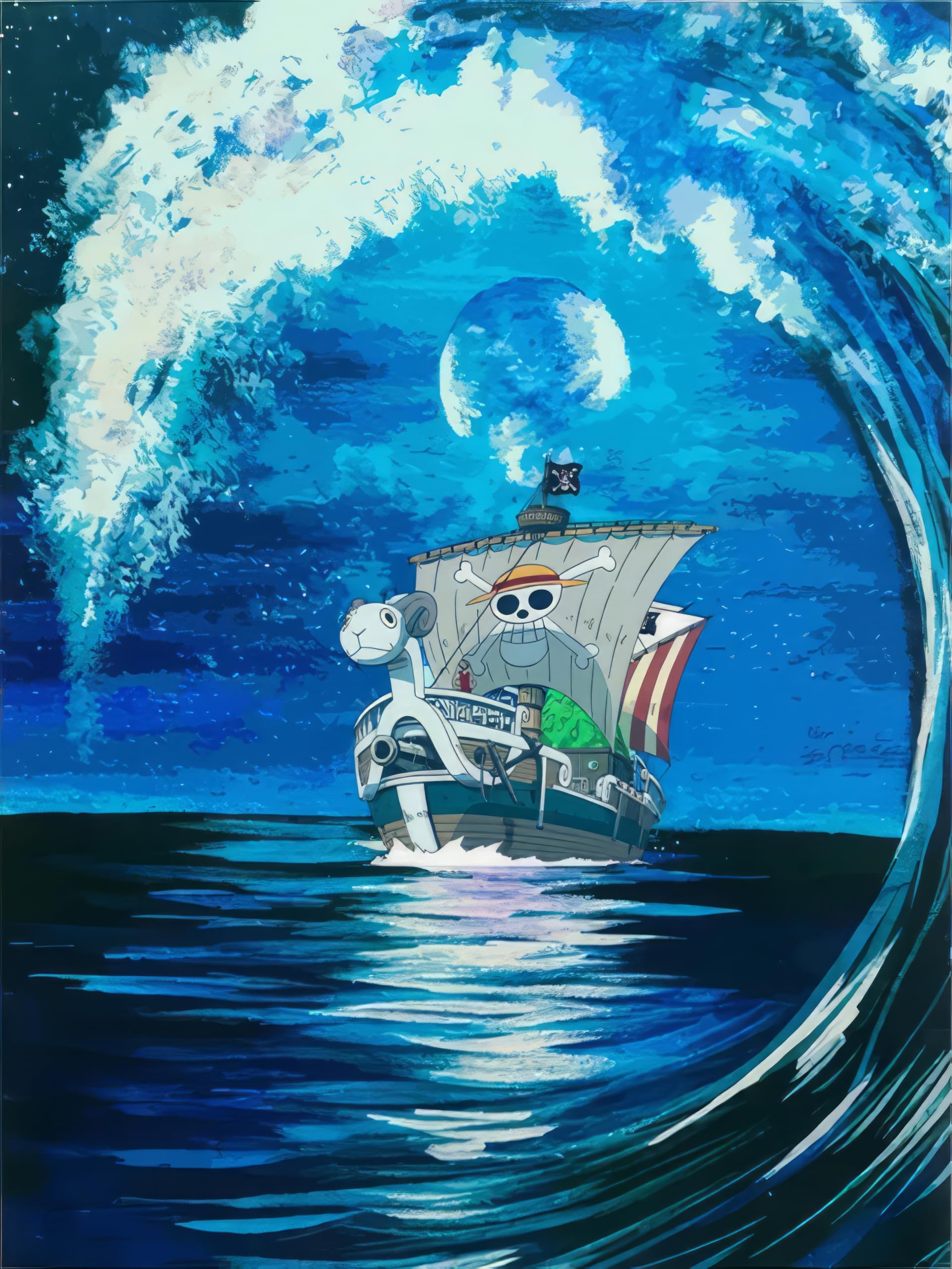 LORDOS 5D Diamond Painting for Adults, Diamond Painting Pictures, One Piece Manga Poster Set Diamond Painting for Children for DIY, Girls, Boys, Home Wall Decor, Indie Room Decor 50x70cm