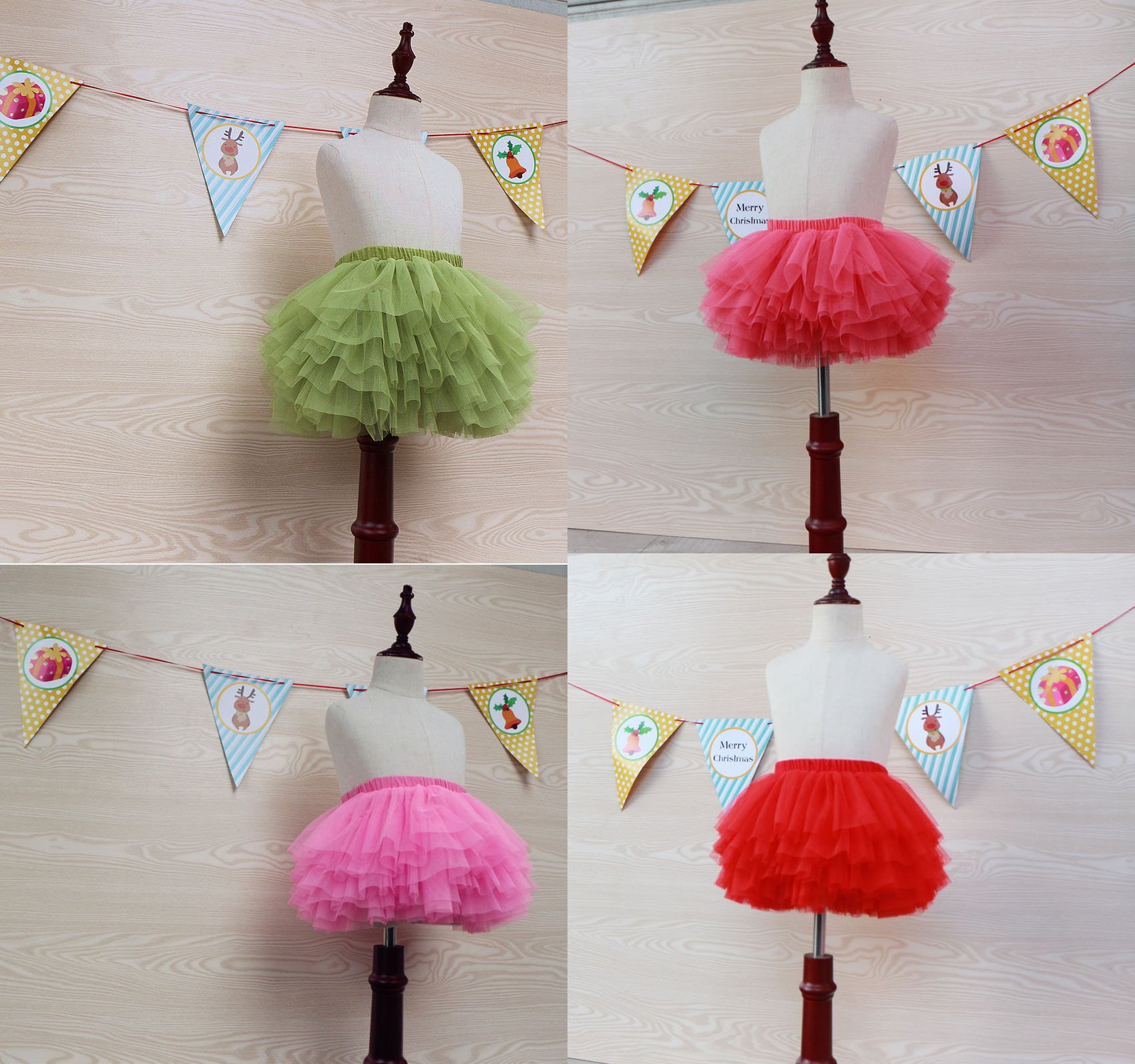 Gonna tutù per bambina, 6 strati, in tulle, 1-8T