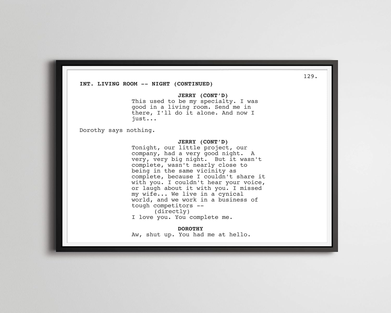 Jerry Maguire Screenplay POSTER! (up to 24" x 36") Film