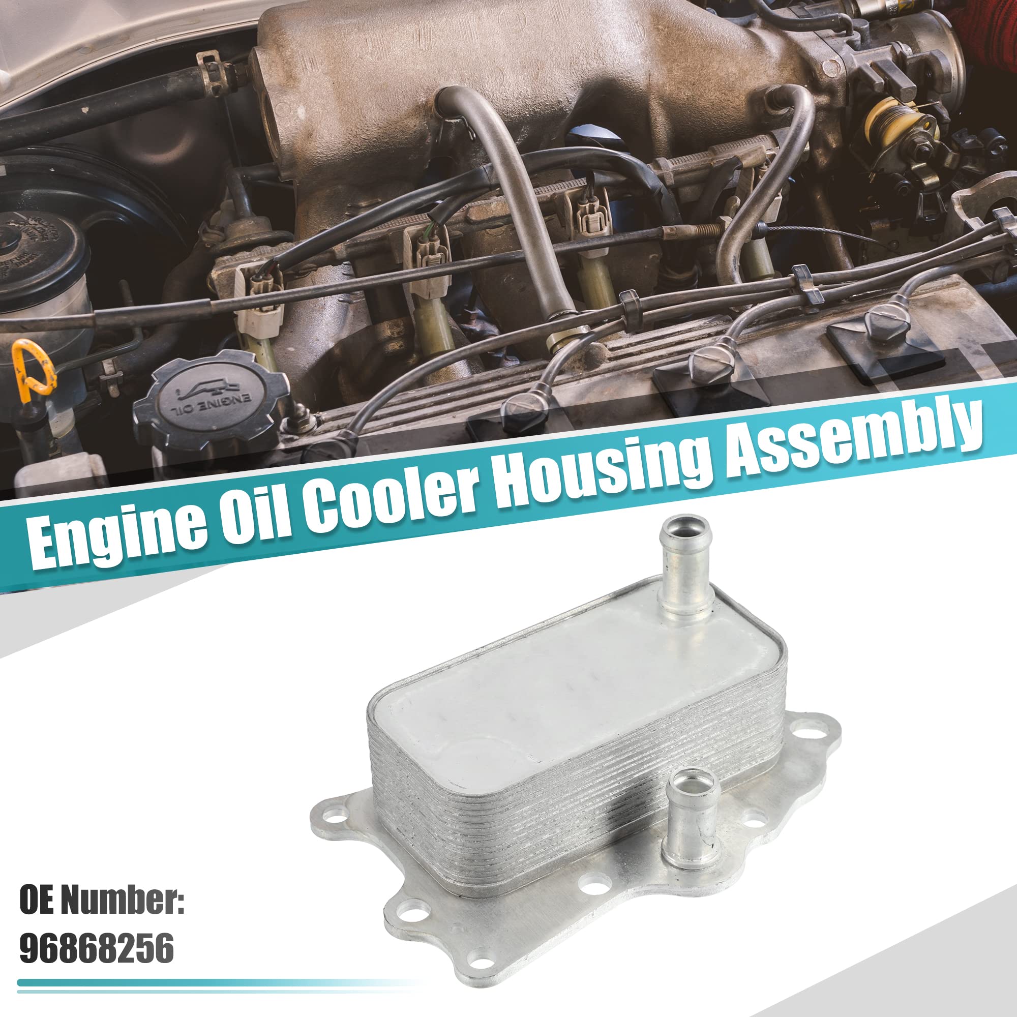 X AUTOHAUX Car Engine Oil Cooler Housing with Gasket Sensor