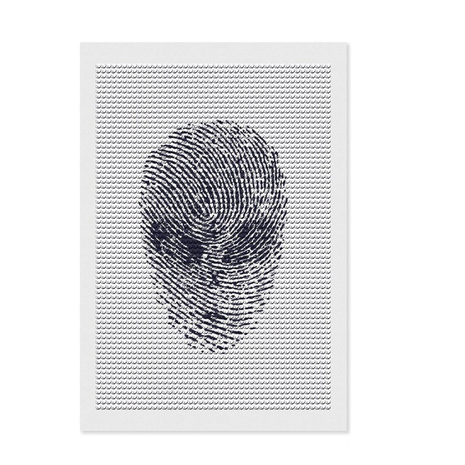 Junmoney Alien UFO Finger Print Full Drill Diamond Painting Kit 8"x12", Relaxing DIY, Stress Relief Craft, Relaxing Handmade Project, Modern Decor