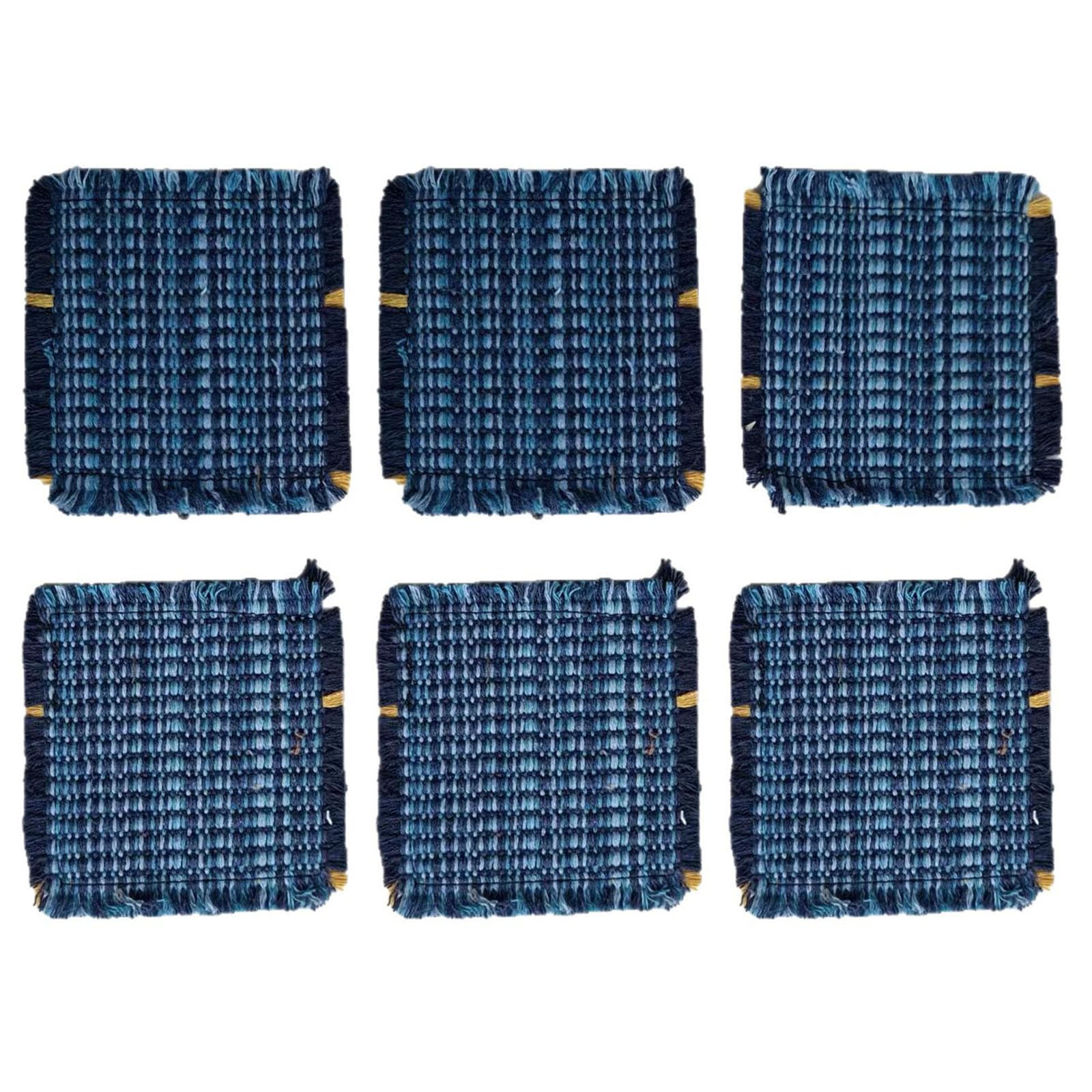 Hzbb Multicolor Of 6 Coastal Theme Cotton Rope Coasters Handwoven Drink Mats Placemats For Tea Coffee And Wine Cups Woven Cotton Rope Coasters