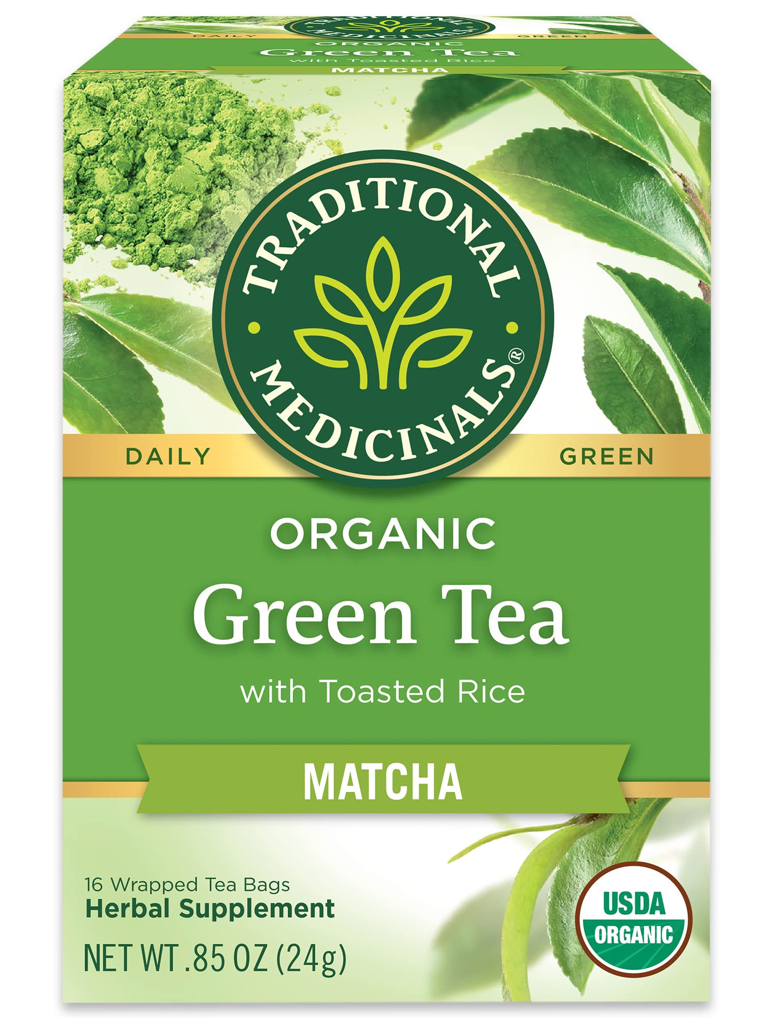 Traditional Medicinals Organic Green Tea With Toasted Rice Matcha Pack of 2 16 Count — view 3