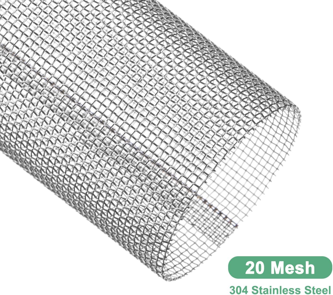 M METERXITY 2-Pack 20 Mesh Stainless Steel Filter Screen, Reusable Water Pump Strainer Replacement for Sediment Filter T Strainer, Inline Water Filter Accessory [White]
