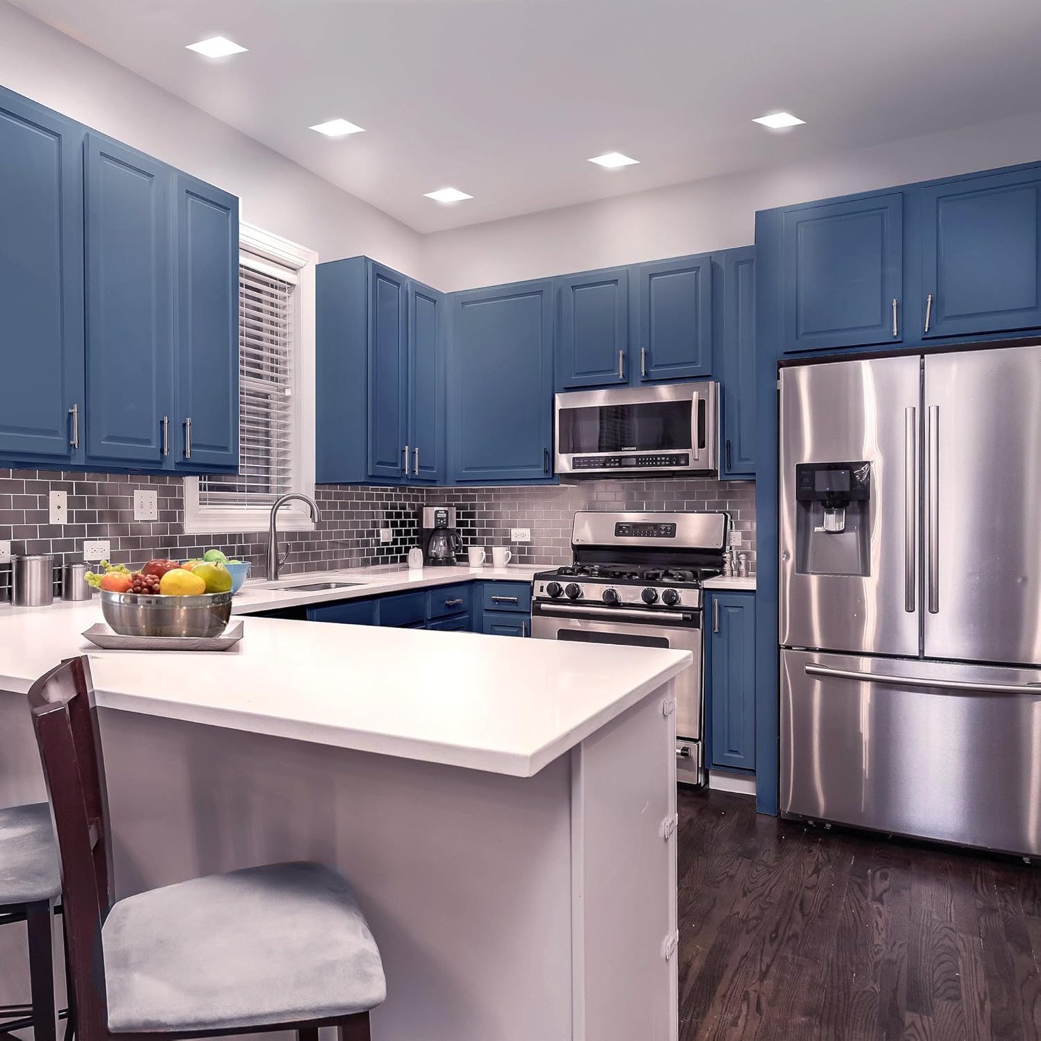 Satco LED Retrofit Downlight with Stepped Baffle, CCT Selectable 2700K/3000K/3500K/4000K/5000K, 5-6 Inch Square, White - Image 2