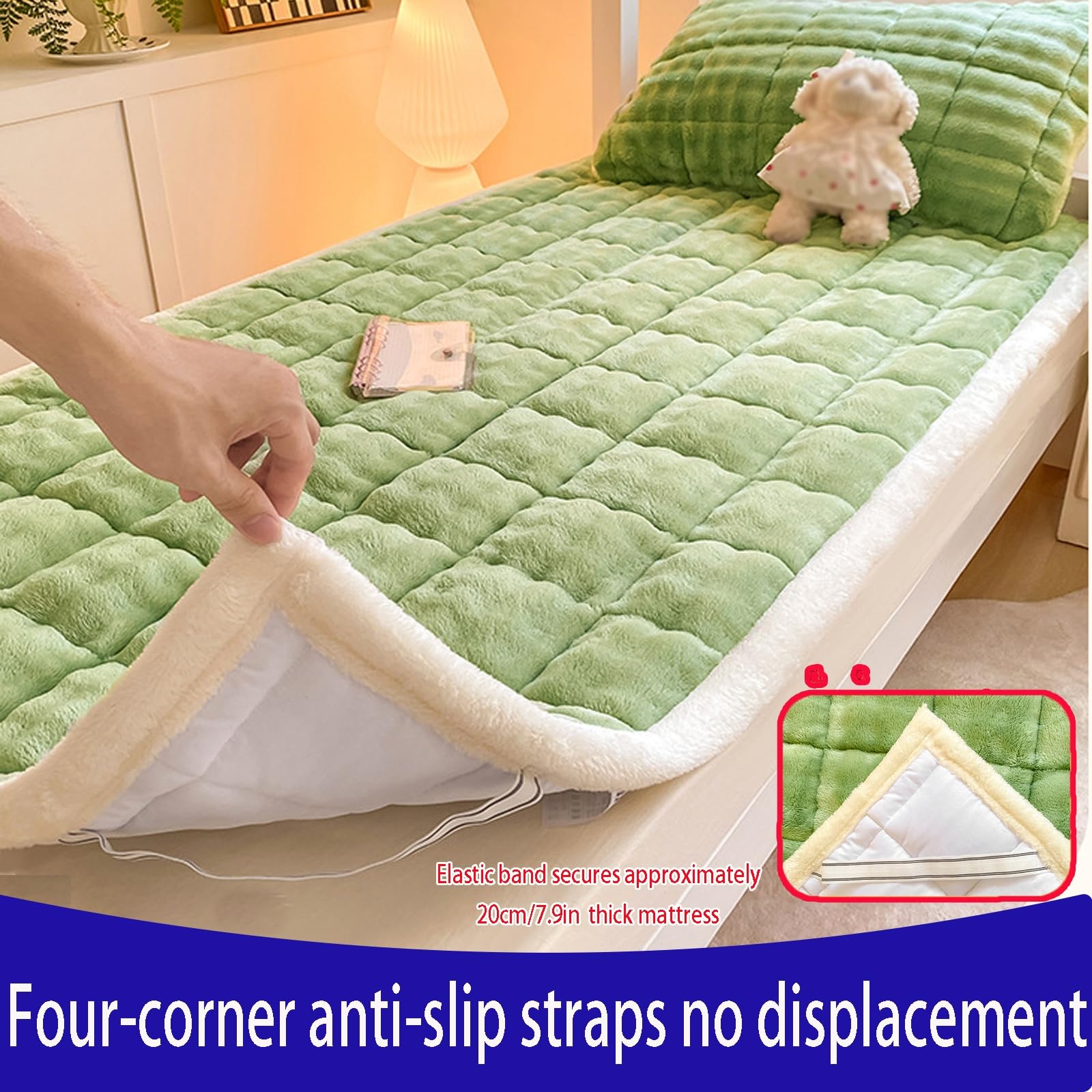 Coprimaterasso Trapuntato Impermeabile,Traspirante Copri Materasso con 4 Angoli Elasticizzati Resistente per Matrimoniale/Singolo materassi Fino a 20 cm,Gray a,150x200cm/59x79in