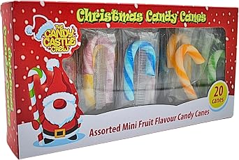 Candy Canes - 20 Individually Wrapped Candy Canes Sweets Fruit Flavoured - Christmas Eve Box Fillers for Kids - Stocking Fillers For Women Teenagers Boys