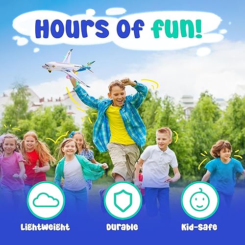Miniatura 4 de Zetz Brands Juguete de avión Bump and Go - Avión de juguete con luces 4D - Juguetes de avión para niños con luces reflectantes y sonido - Modelo de