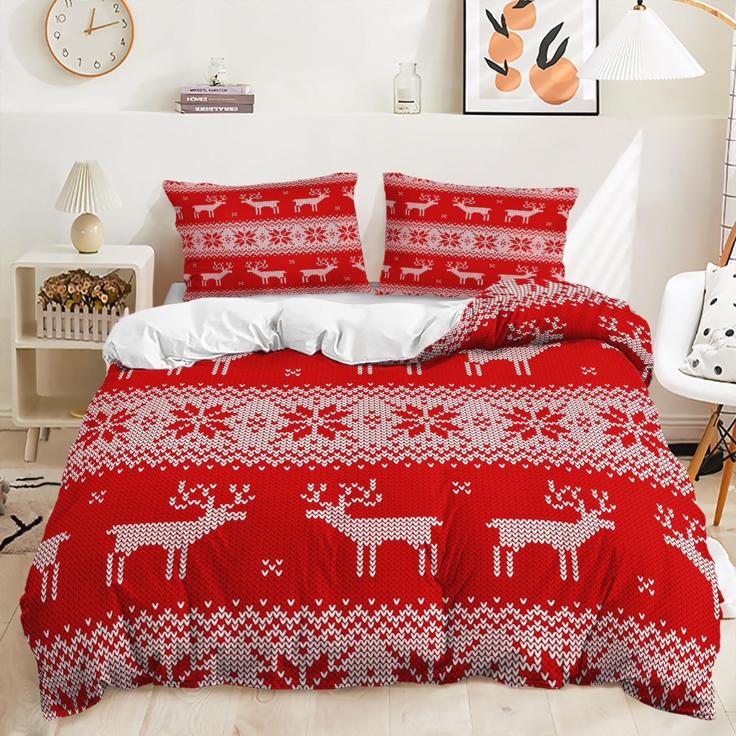 CCoutueChen Premium Grey Christmas Duvet Cover Set Twin Size, 2 Pcs Luxurious Light Gray Boxes Gold Ribbon Printed Duvet Cover, Elegant Christmas Decorative Bedding Set, for Friends