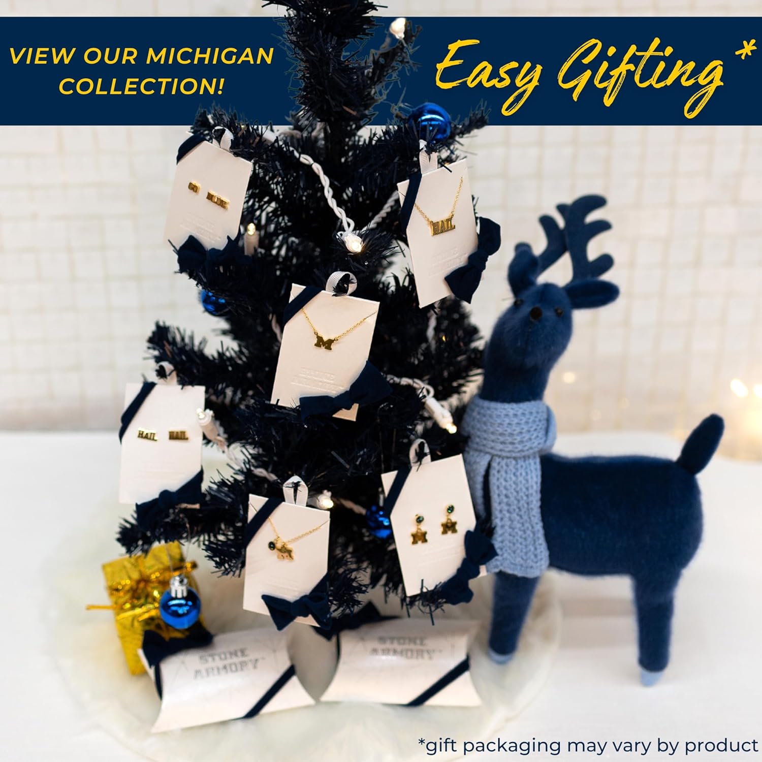 Stone Armory Earrings for University of Michigan Jewelry Gifts for Women, Graduation – Stainless Steel Skin-Friendly UM Wolverines drop earrings