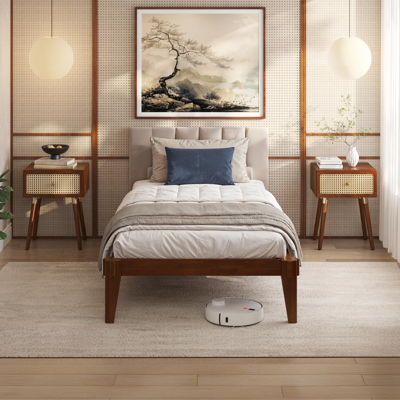 Bme Chalipa 14” Solid Wood Bed Frames - Wood Platform Bed Frame