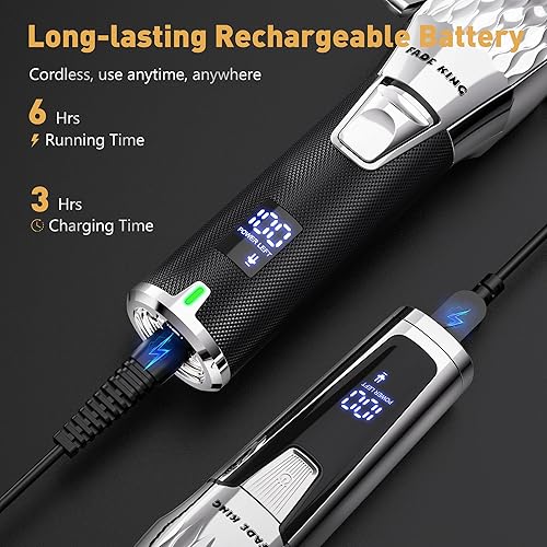 Miniatura 5 de FADEKING Cortapelos profesionales para hombres, cortapelos inalámbricos y recortadora de barba para hombres, cortadora de barbero profesional para