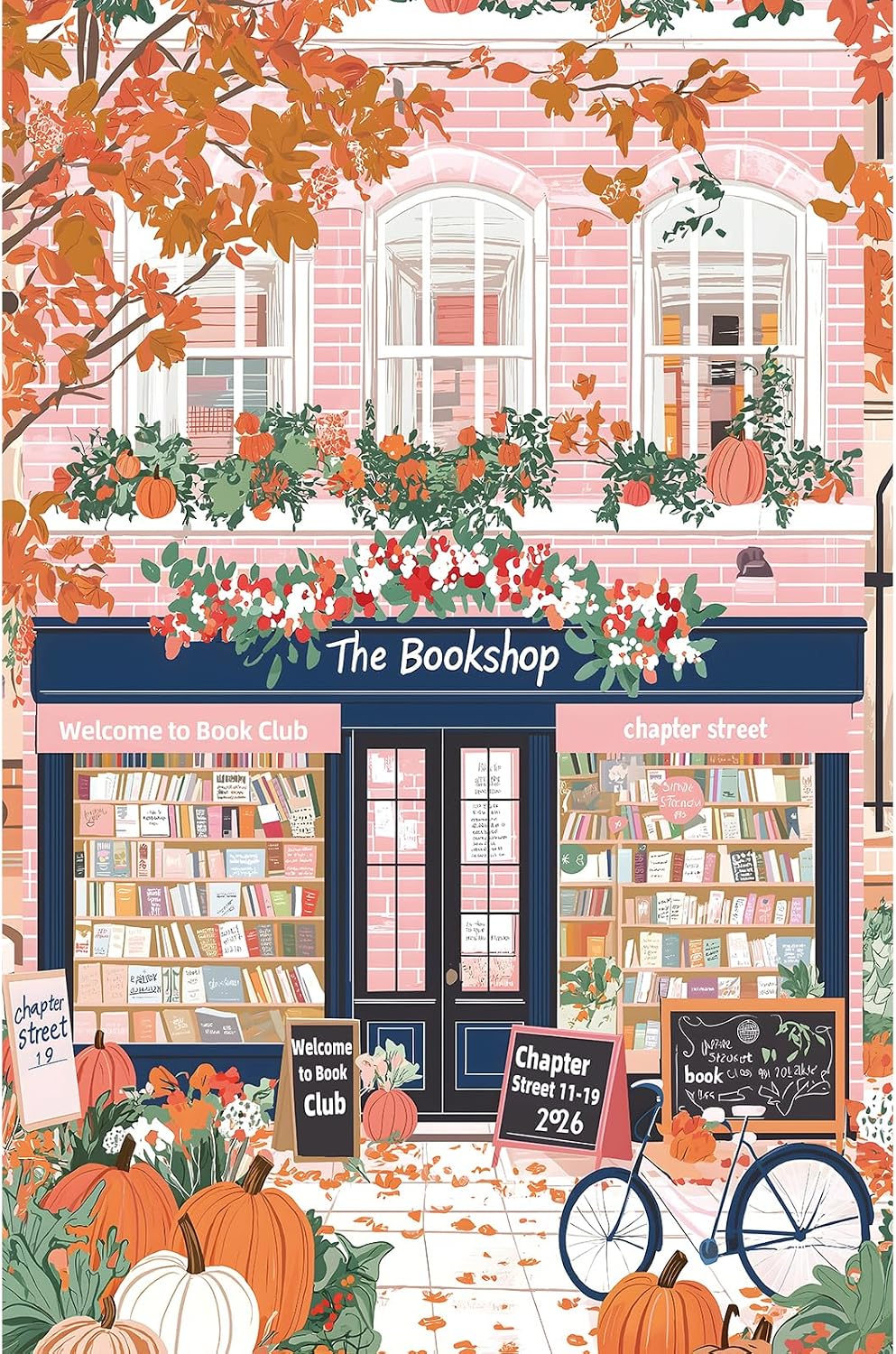 500 Pieces Jigsaw Puzzles for Adults, Autumn Bookshop Street Theme Puzzles