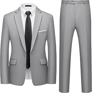 Traje Hombre 2 Piezas Slim Fit 2 Botones Boda Oficina Chaqueta Pantalón