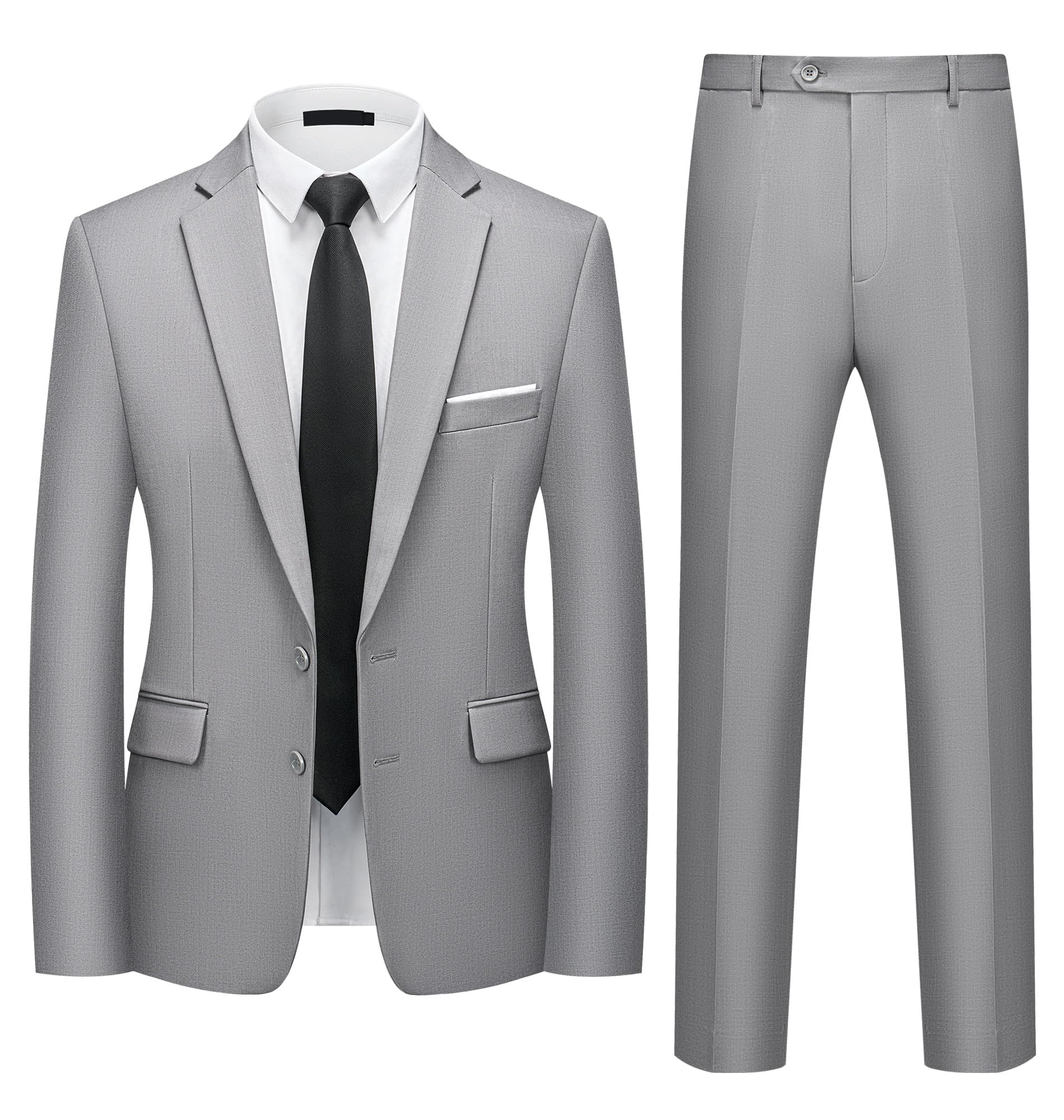 Anzug Herren Slim Fit 2 teilig Business Anzüge Herrenanzug Sakko Hose | Pflegeleichter knitterarmer Herrenanzug für Business, Büro, Vorstellungsgespräch, Hochzeit, Feiern und formelle Anlässe